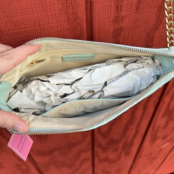 NWT Simply Southern Women's Quilted Leather Crossbody‎ Bag Mint - Picture 6 of 7